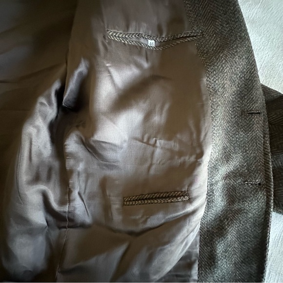 English Manor Blazer Mens 46 Herringbone Tweed Sport Coat Equestrian Heritage - Picture 10 of 13